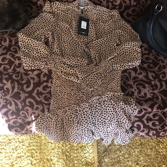 Cheetah Print Ruffled Mini Dress - Picture 3 of 3